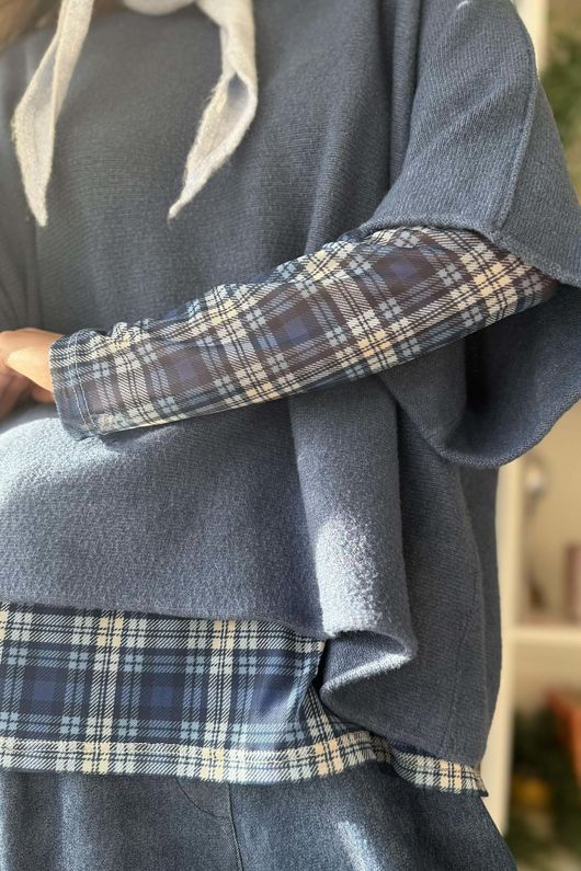 Bobby Mesh Layering Top Nevis Plaid Navy